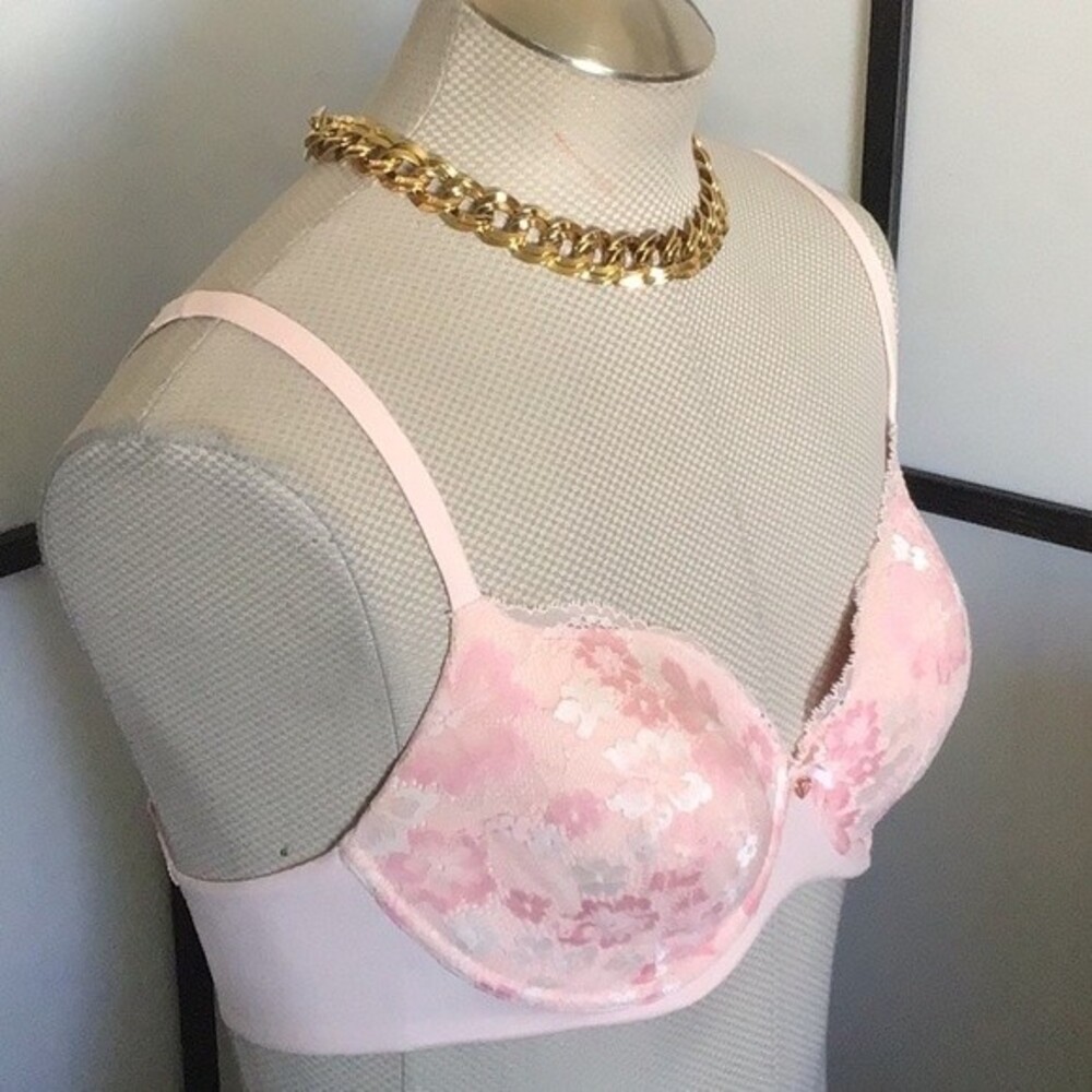 32DDD VICTORIA'S SECRET Womens Pink Lace Lined Underwire Back Closure Demi Bra - Picture 4 of 14